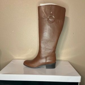 Alfani Women's Brown Cognac Briaahl Tall Riding Fall Winter Boot NIB Wide Calf
